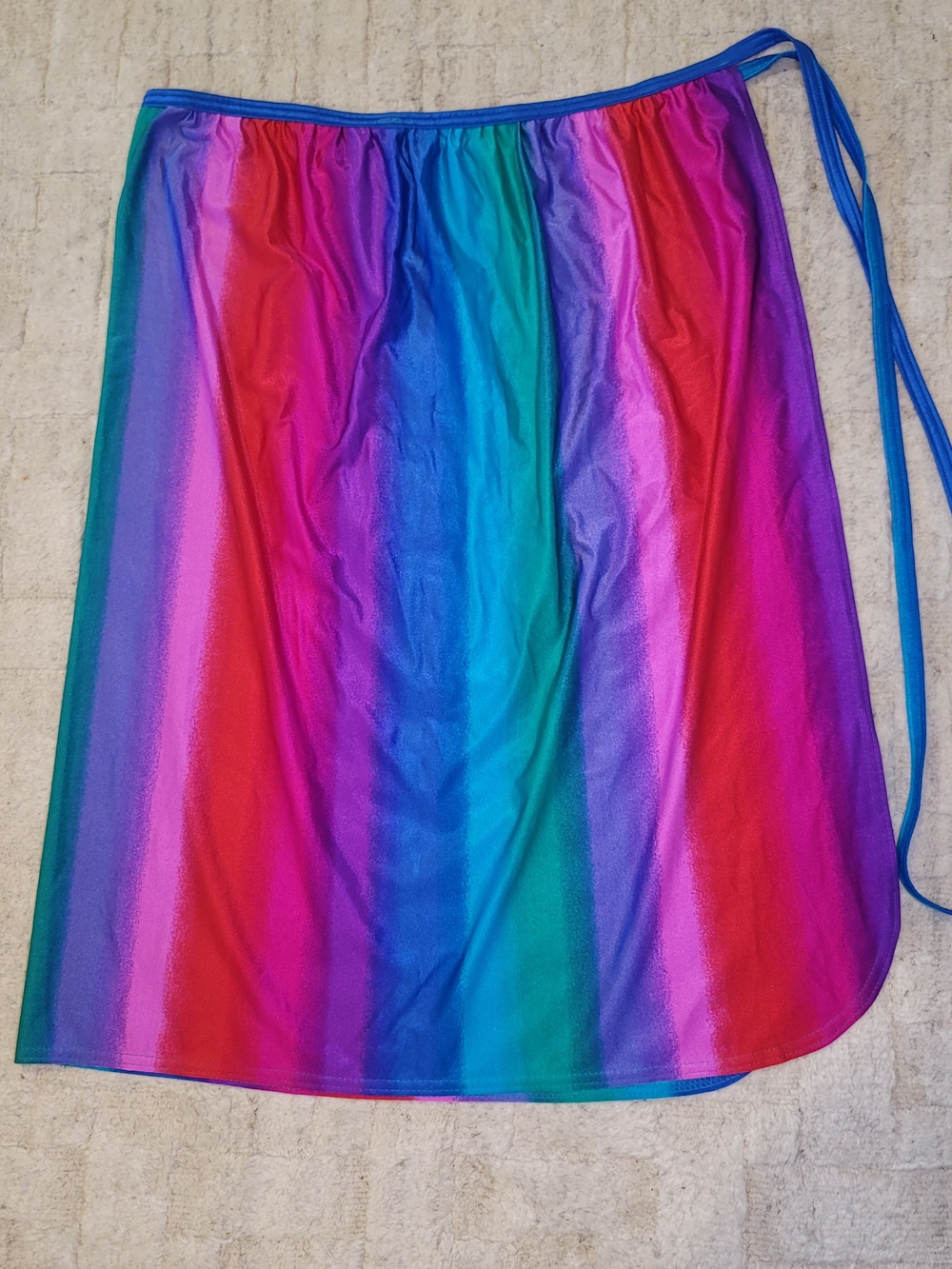 Vintage JANTZEN Vibrant Stripe Swim Wrap Skirt Cover Up Women's Size L